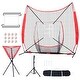 preview thumbnail 2 of 19, 7x7 ft Baseball Softball Practice Net with Carry Bag and Strike Zone Batting tee + ball collector + 12 white baseballs