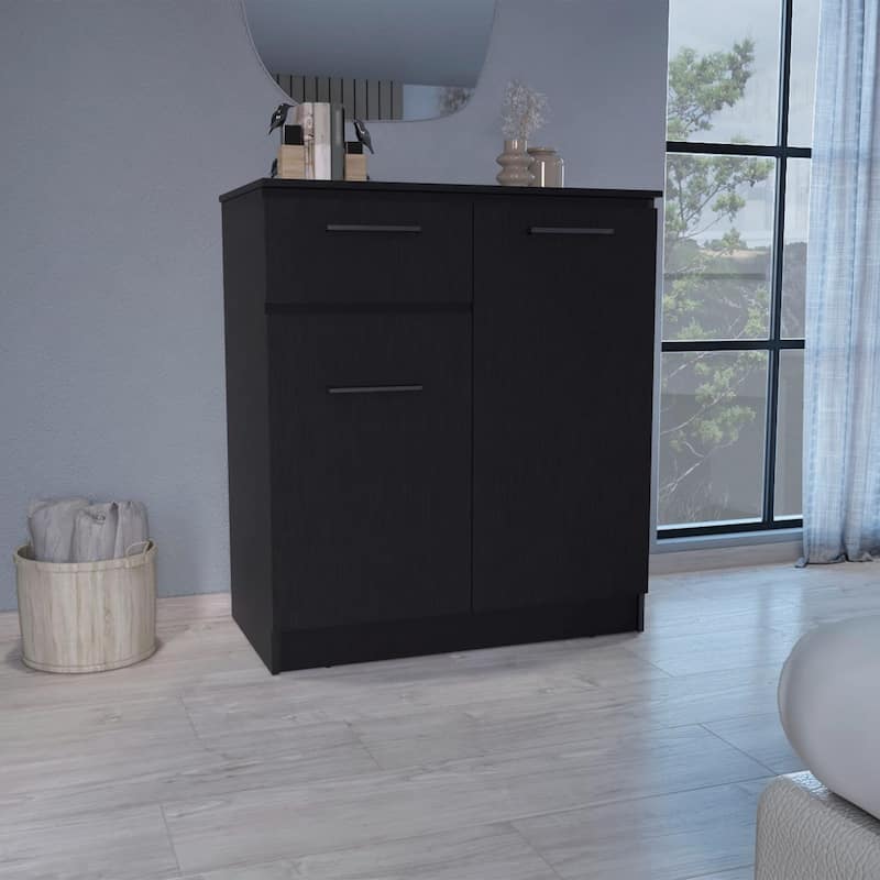Idaho Dresser with 2-Door Cabinets and Drawer - Black