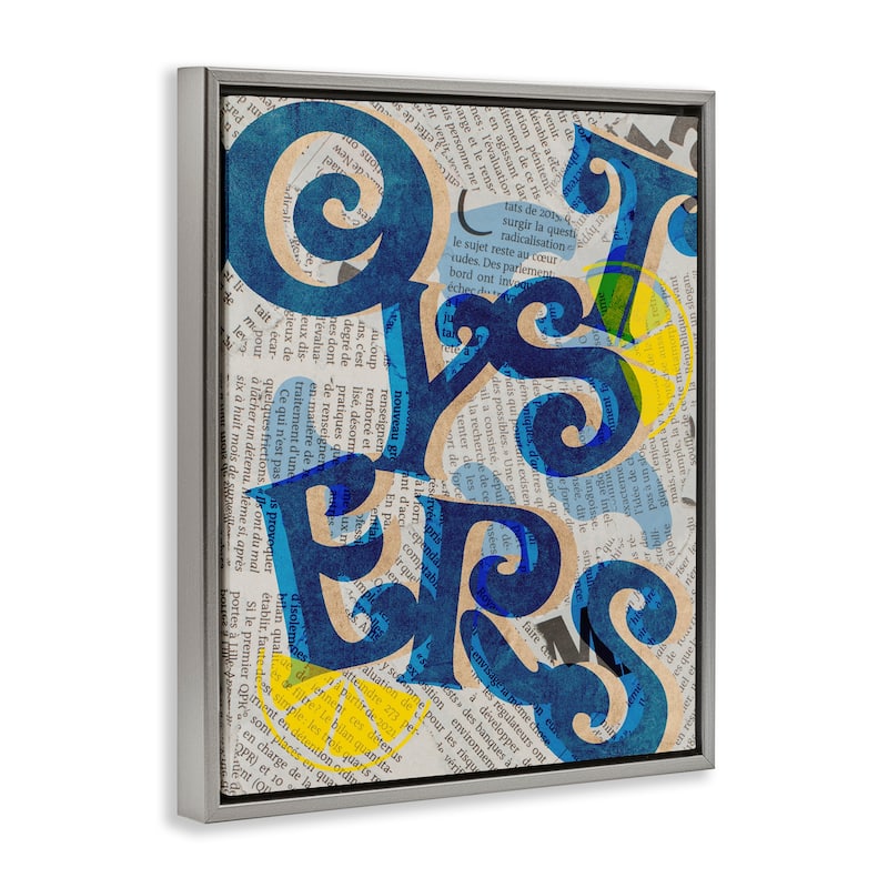 Stupell Classic Retro Oysters Framed Floater Canvas Wall Art Design By Lil' Rue