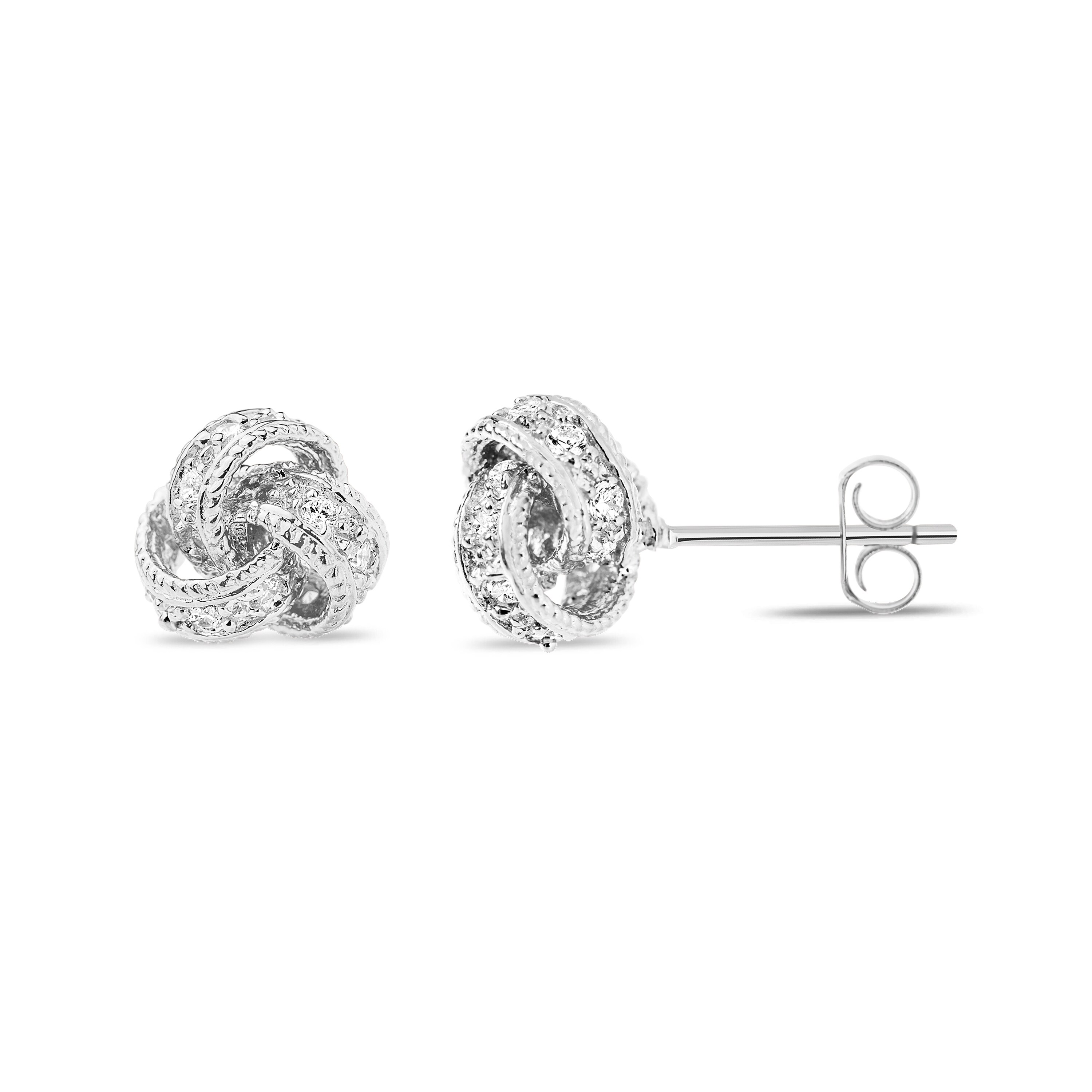 Clear Cubic Zirconia Filigree Huggie Earrings Rhodium Plated Sterling Silver Clear Cubic Zirconia Filigree Huggie Earrings Rhodium Plated Sterling Silver