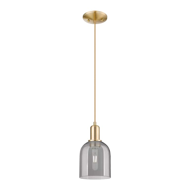 Innovations Lighting Endless Possibilities Arcadia - Bella - 1 Light 6" Cord Hung Mini Pendant - Champagne Bronze/Light Smoke