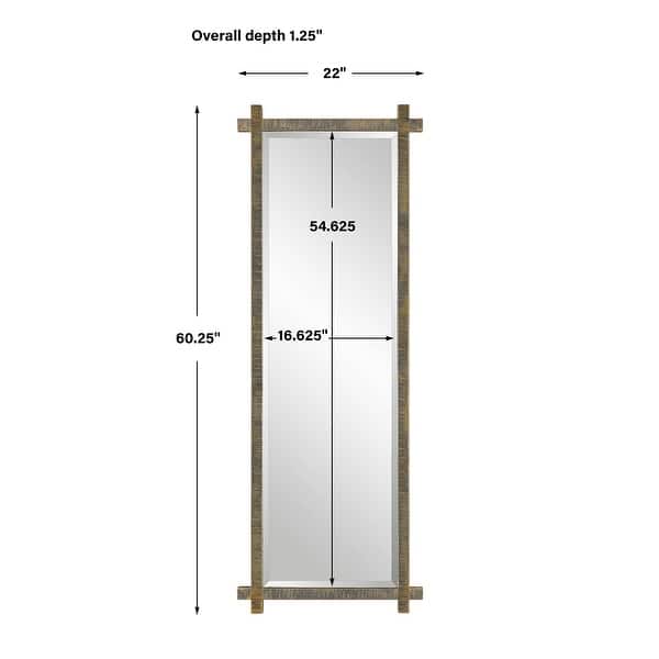 Ribbed Frame Wall Dressing Mirror - 60.25"