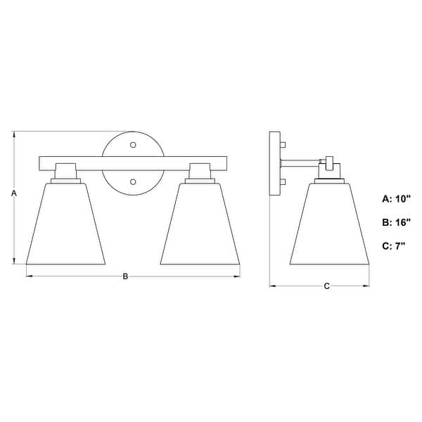 Vermont Matte Black and Satin Nickel Bathroom Vanity Lighting Fixture, Etched White Glass Shade, Dimmable, LED Compatible Wall