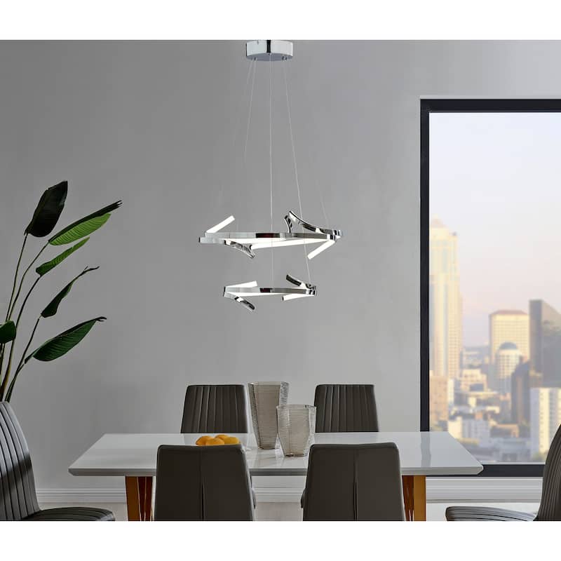 Beijing Integrated LED Dimmable Chandelier with Smart Dimmer Included - N/A - Silver