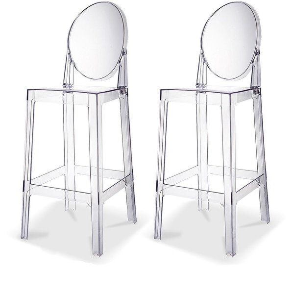 Modern Armless Clear 30 inch Barstools Set of 2 On Sale Bed