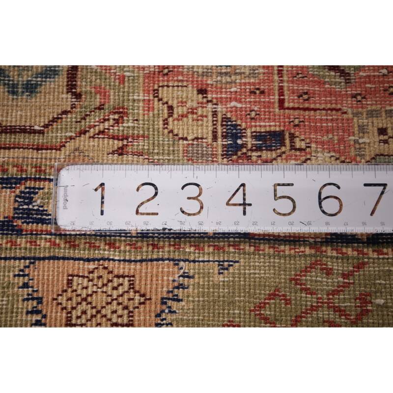 Pink Geometric Anatolian Turkish Vintage Area Rug Handmade Wool Carpet - 6'5" X 9'9"