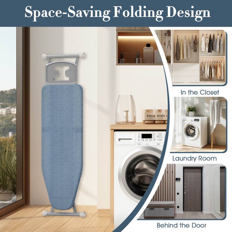 Costway Foldable Ironing Board with 7 Adjustable Heights Heat & Scorch - See Details