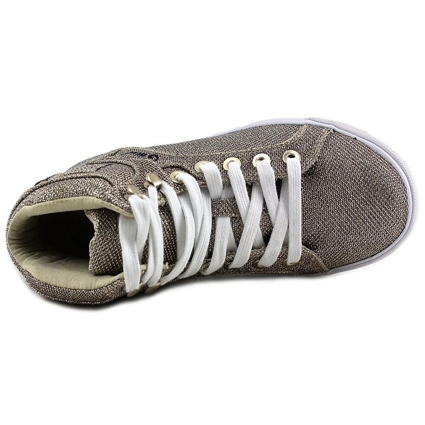 guess gold tennis shoes