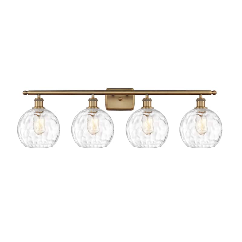 Innovations Lighting Athens Water Glass - 4 Light 36" Bath Vanity Light - 8"Shade