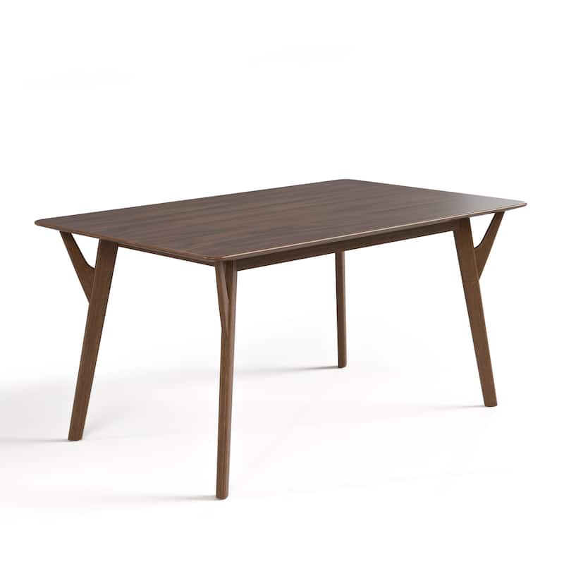Furniture of America Beck Mid-century Walnut 59-inch Wood Dining Table