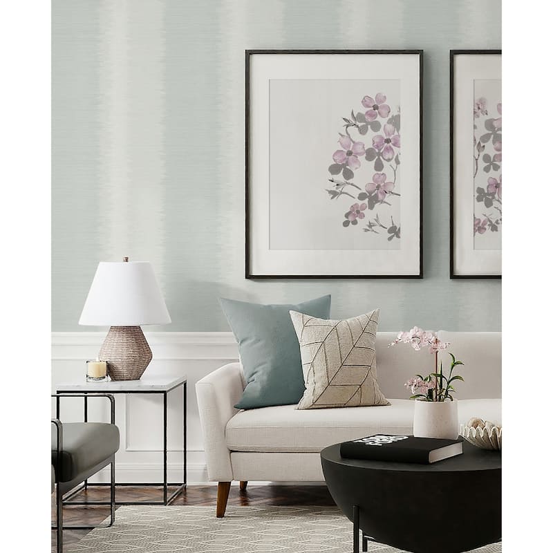 Seabrook Designs Amani Natural Stripe Unpasted Wallpaper
