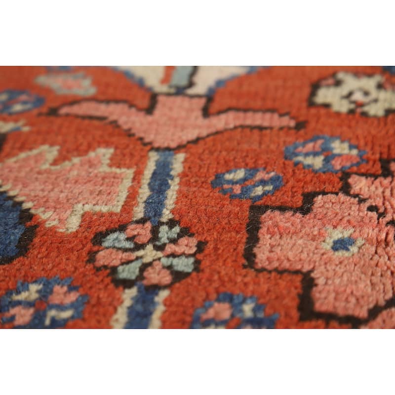 Hand Knotted Oriental 100% Wool Carpet Traditional Geometric Oranges & Rust Heriz (serapi) Area Rug - 11' 10'' X 9' 5''