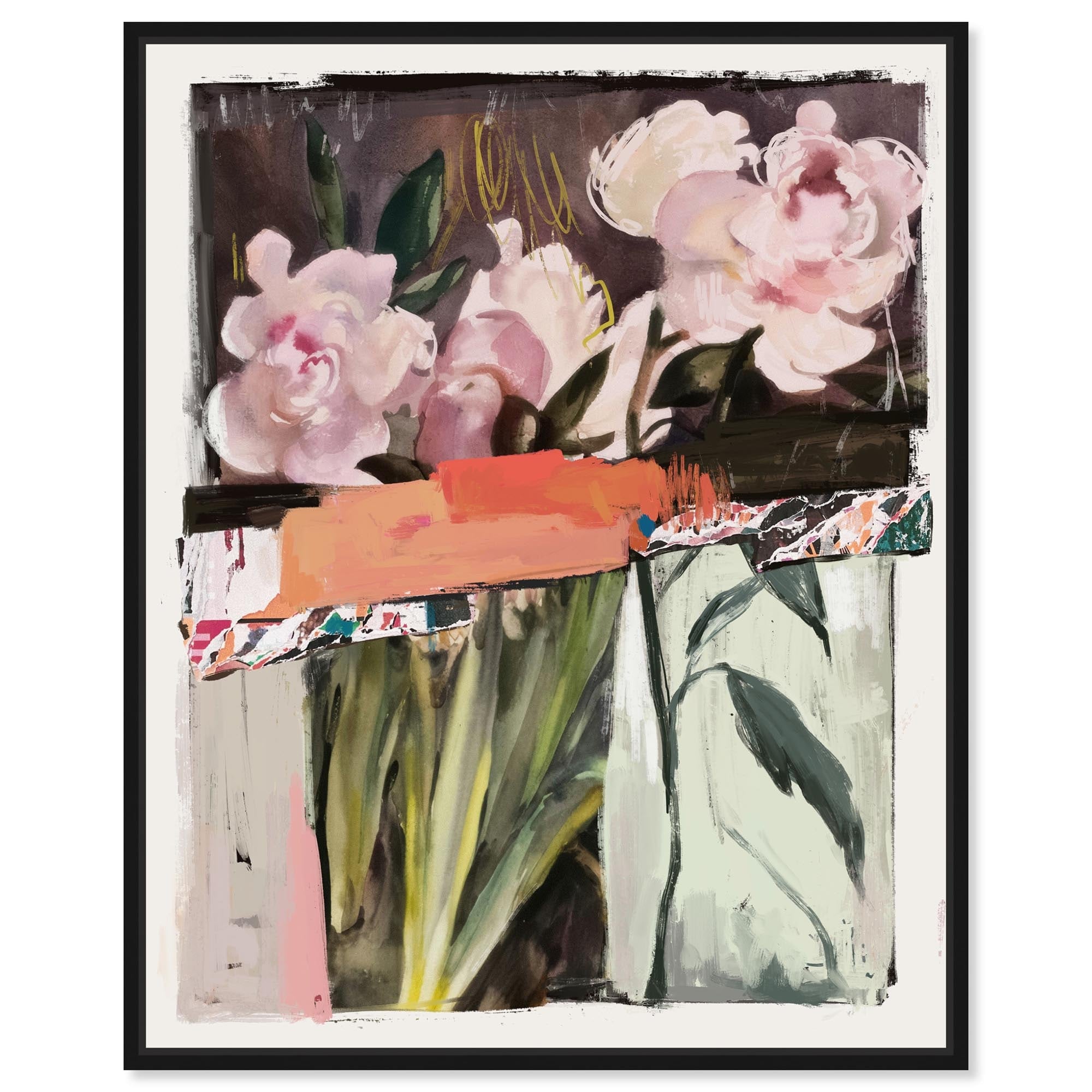 Floral Aesthetic Floral Decor Framed Canvas Print by Notoriart