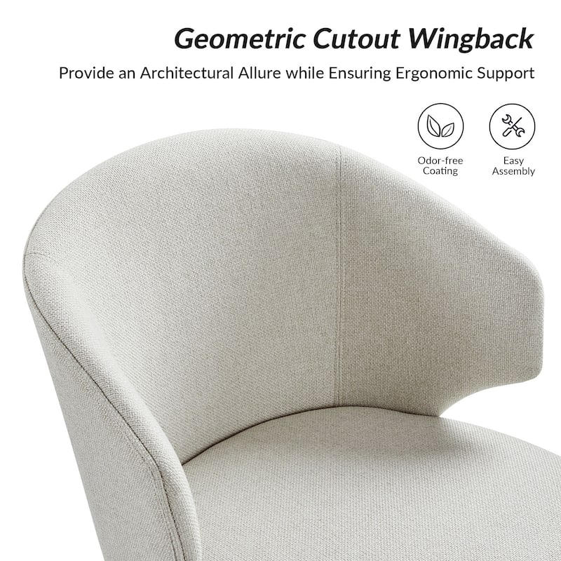 Nina Mid-Century Modern Dining Chair with Wing Back Solid Wood Legs Set of 2 by HULALA HOME