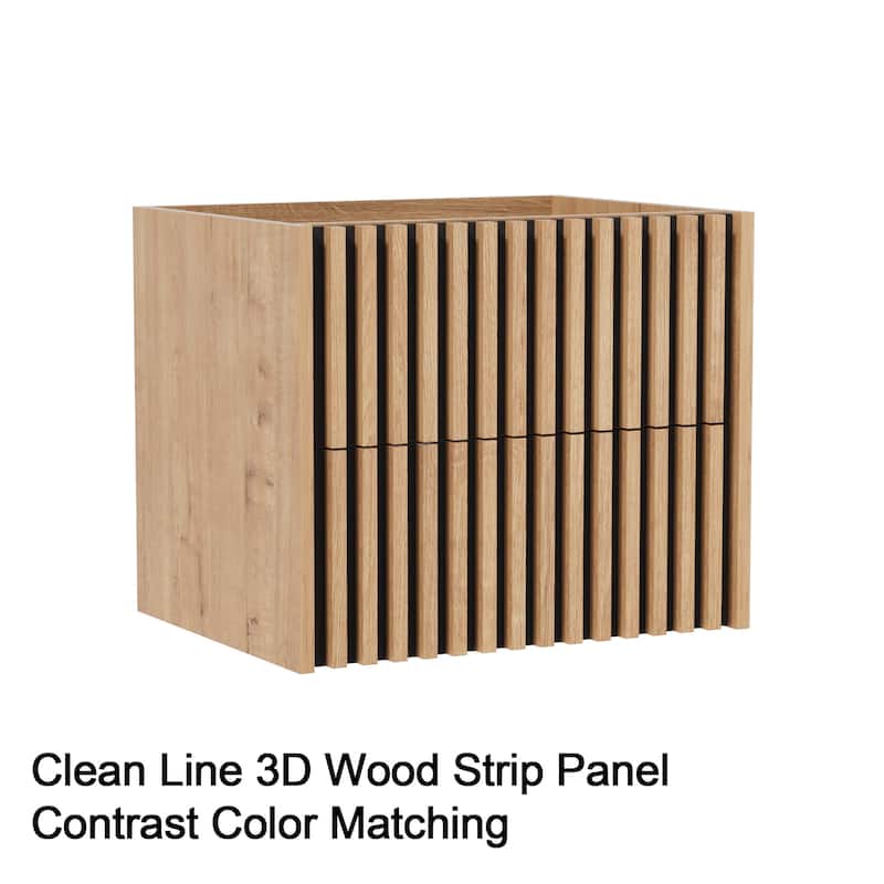 Wall Mounted Bathroom Vanity Set Mid-Century Storage Cabinet with Ceramic Sink