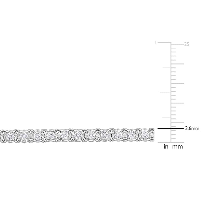 Miadora 14k White Gold Diamond Necklace 18.5" to 36"
