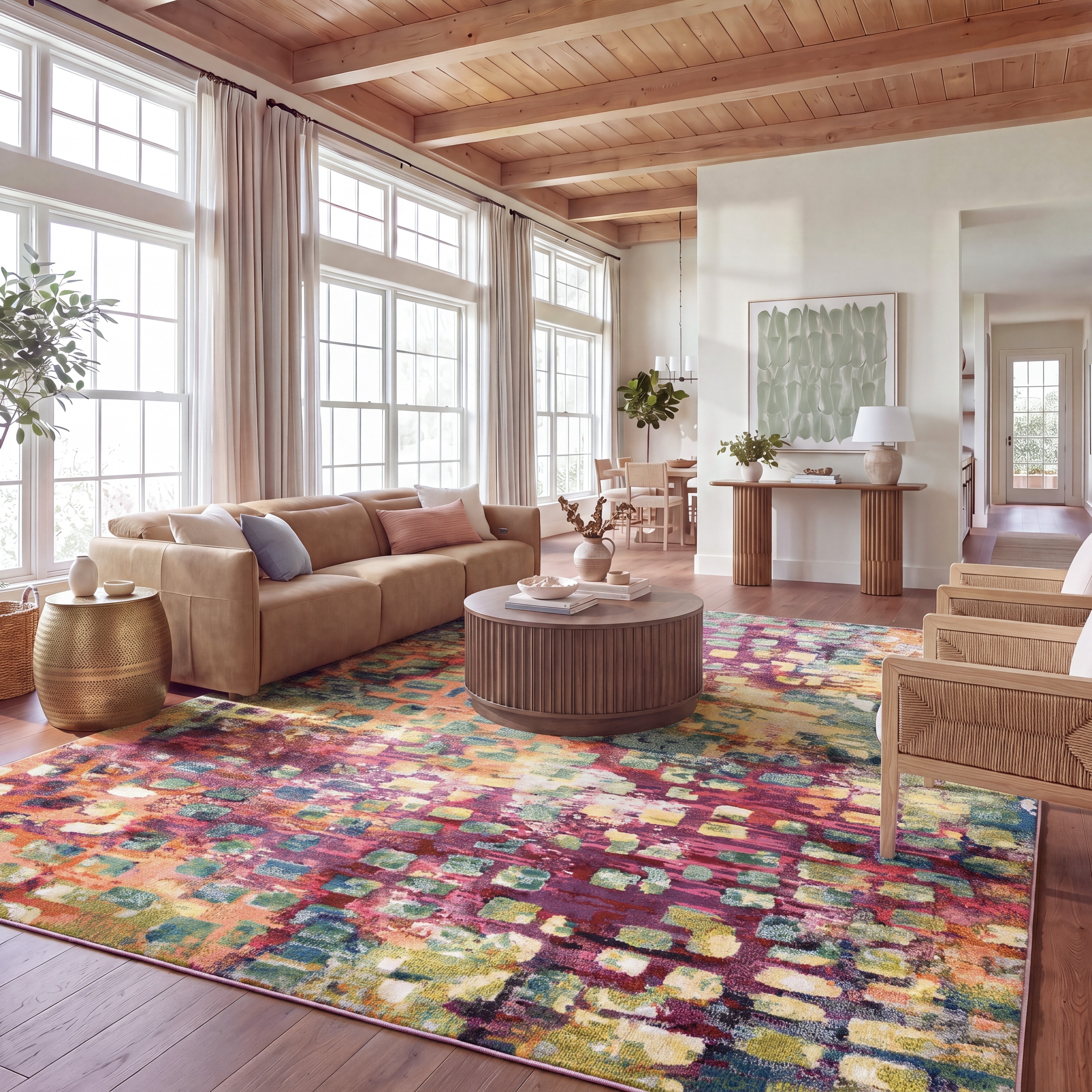 SAFAVIEH Monaco Panna Boho Abstract Modern Watercolor Area Rug