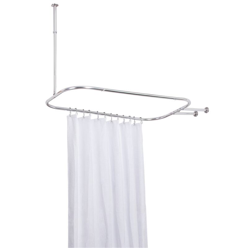 Utopia Alley Rustproof Aluminum Hoop Shower Rod Extra Large 54 Inch by 26 Inch