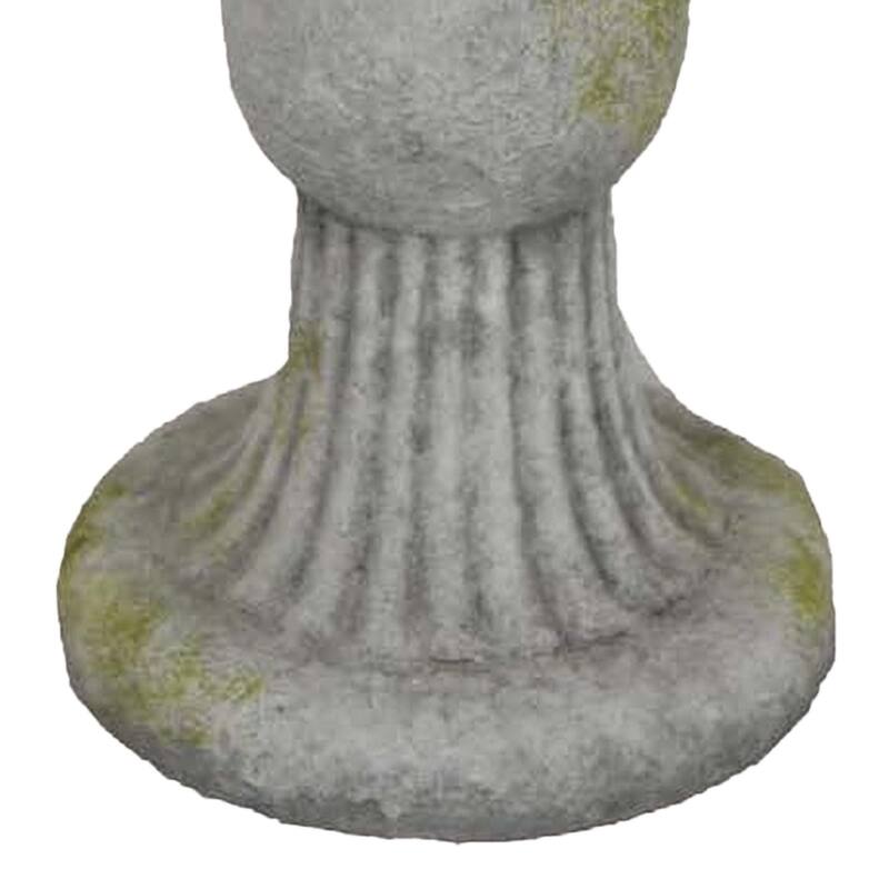 Ivina Bird Bath Feeder, Gray and Green, Cute Decorative, 16 Inch