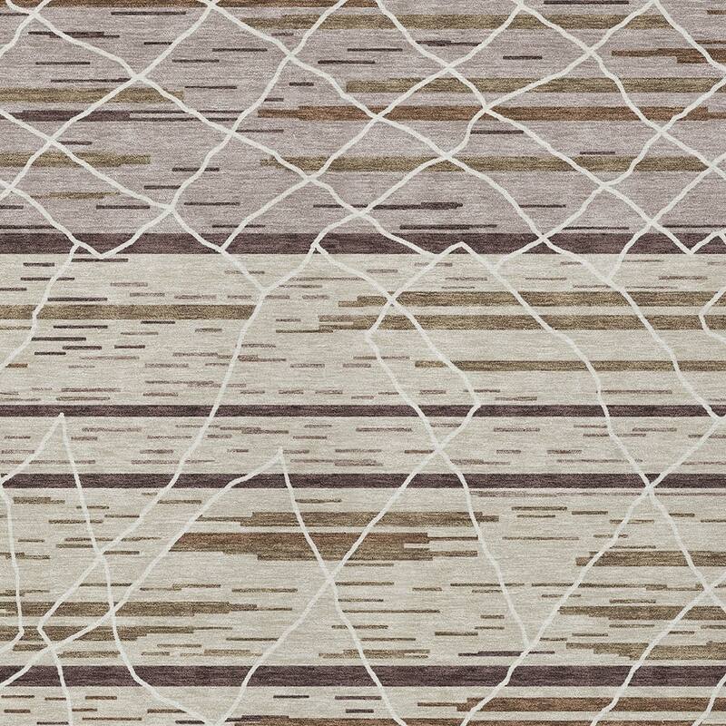 HomeRoots Striped Modern Rectangle Outdoor Rug