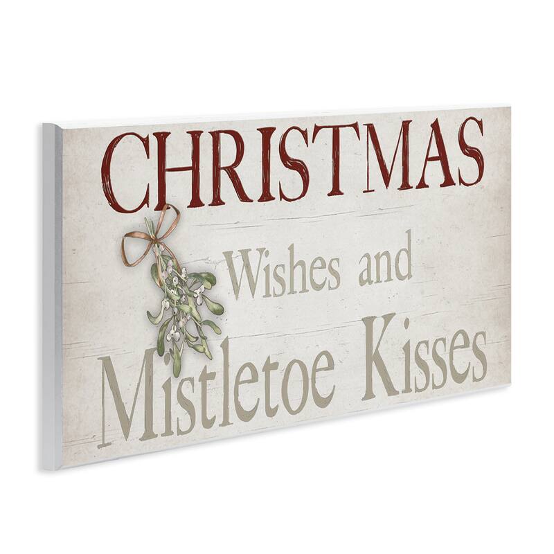 Stupell Christmas Wishes & Mistletoe Kisses Wall Plaque Art Design By Susie Boyer