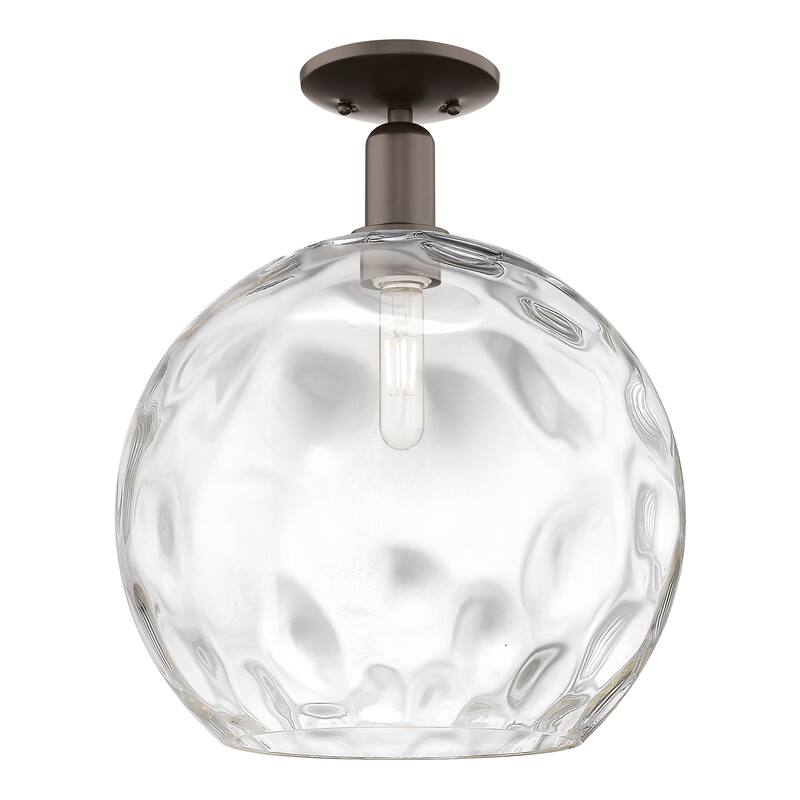 Innovations Lighting Endless Possibilities Arcadia - Athens Water Glass - 1 Light 13" Semi-Flush Mount - Oil Rubbed Bronze