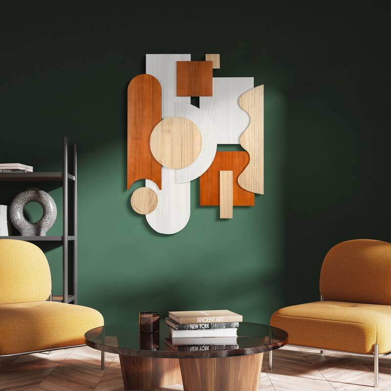 "Cinnamon Dreamscape I & II" Hand Made & Hand Finished Dimensional Solid Wood Wall Art