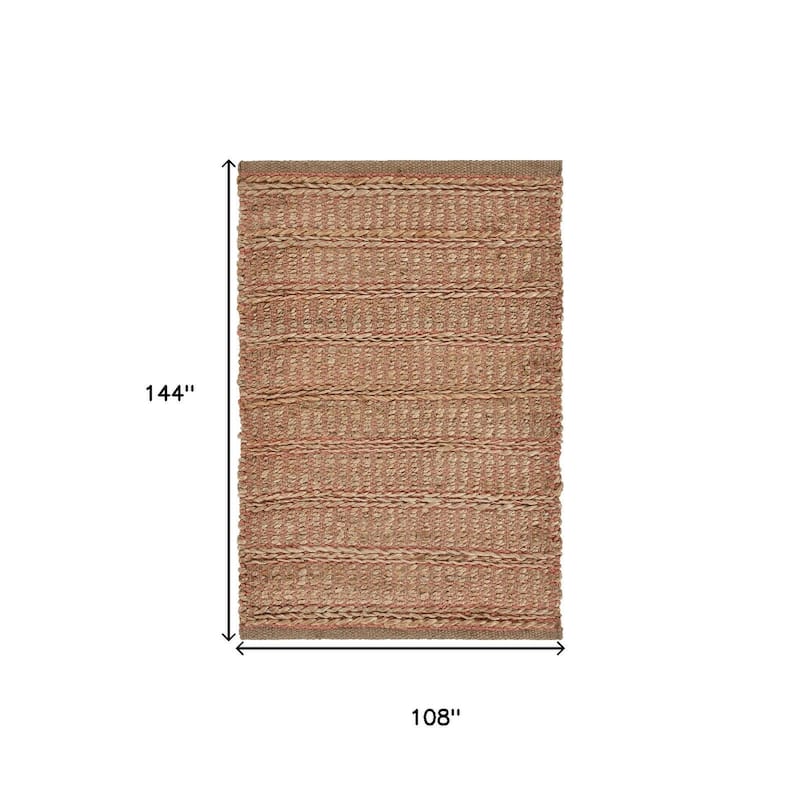 HomeRoots No Pattern and Not Solid Color Bohemian Rectangle Area Rug - 9' X 12'