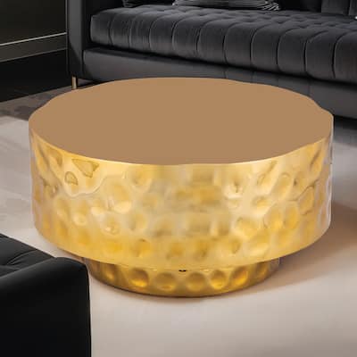 Modern Style Coffee Table made with Metal in Gold