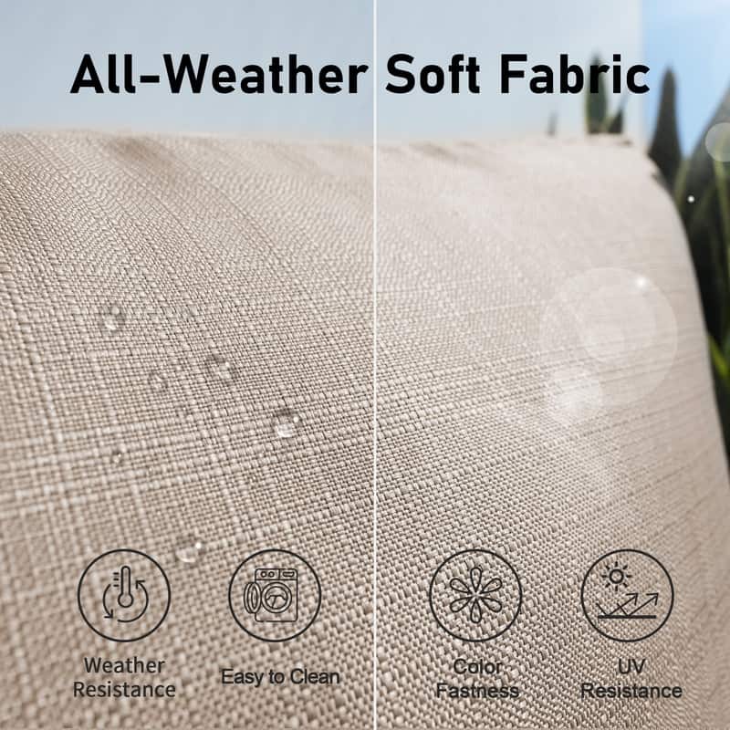 FINCATI Outdoor Wicker Modular Sectional Conversation Set with Cushions, Modern Patio Furniture Set