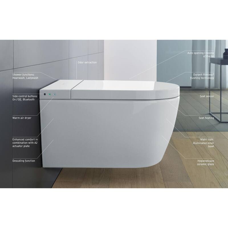 Duravit ME by Starck0.92/1.32 GPF Dual Flush One-Piece Rimless Toilet
