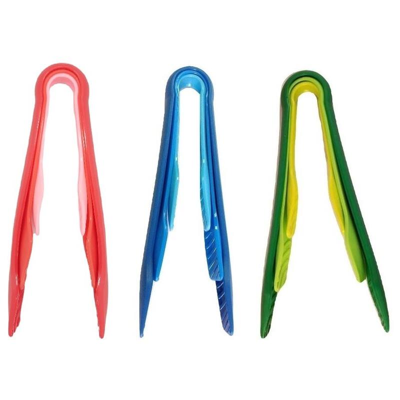 Handy Housewares 3 Piece Sturdy Nylon Nesting Serving Tongs Set - 6", 8" and 10" Tongs