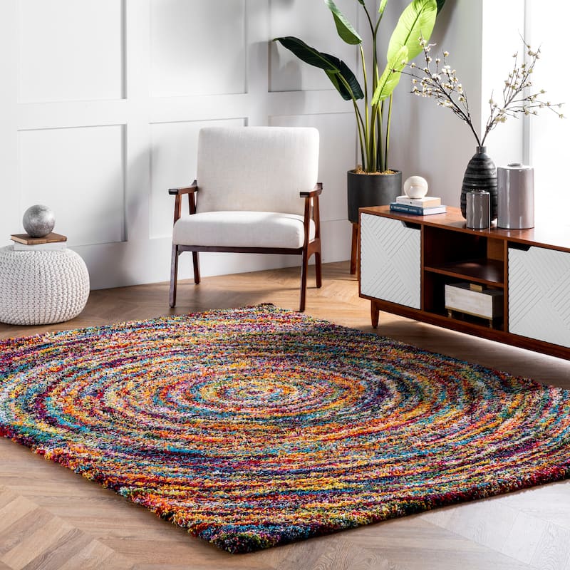 Nuloom Ardelle Colorful Swirl Shag Area Rug