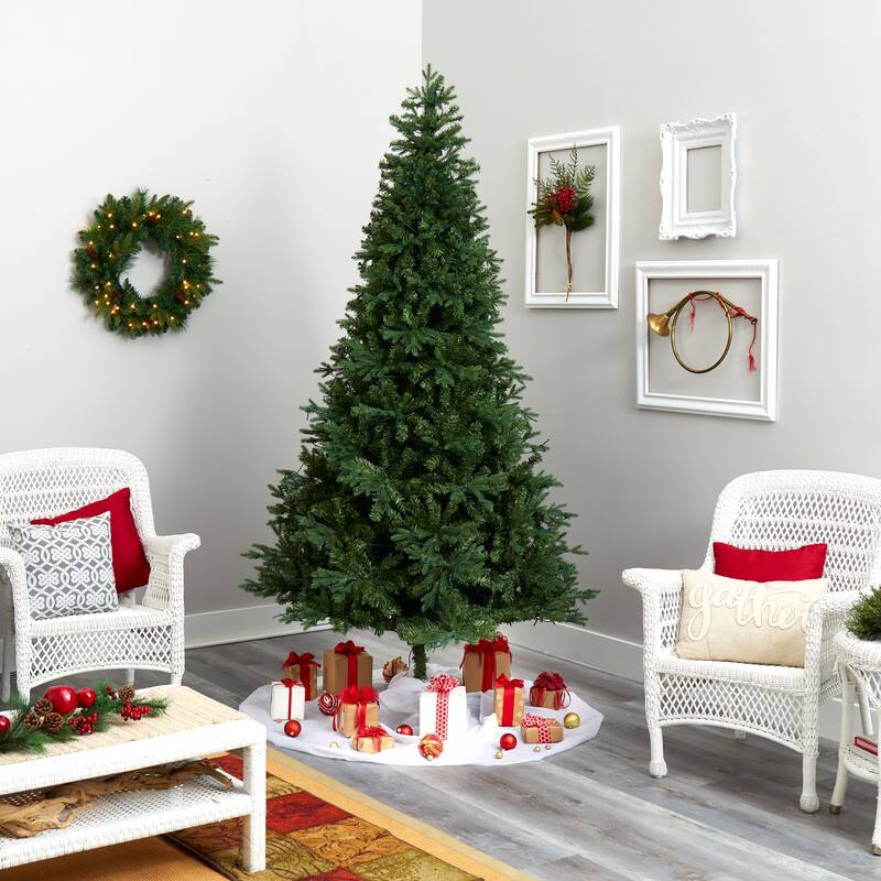8ft Artificial Christmas Tree with Clear Lights - Vermont Fir Holiday Decor - Green - 96