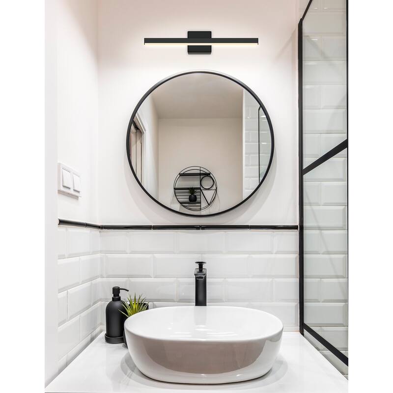 Justice Design Group Lineari ADA 16" LED Linear Wall/Bath Sconce - Matte Black Finish