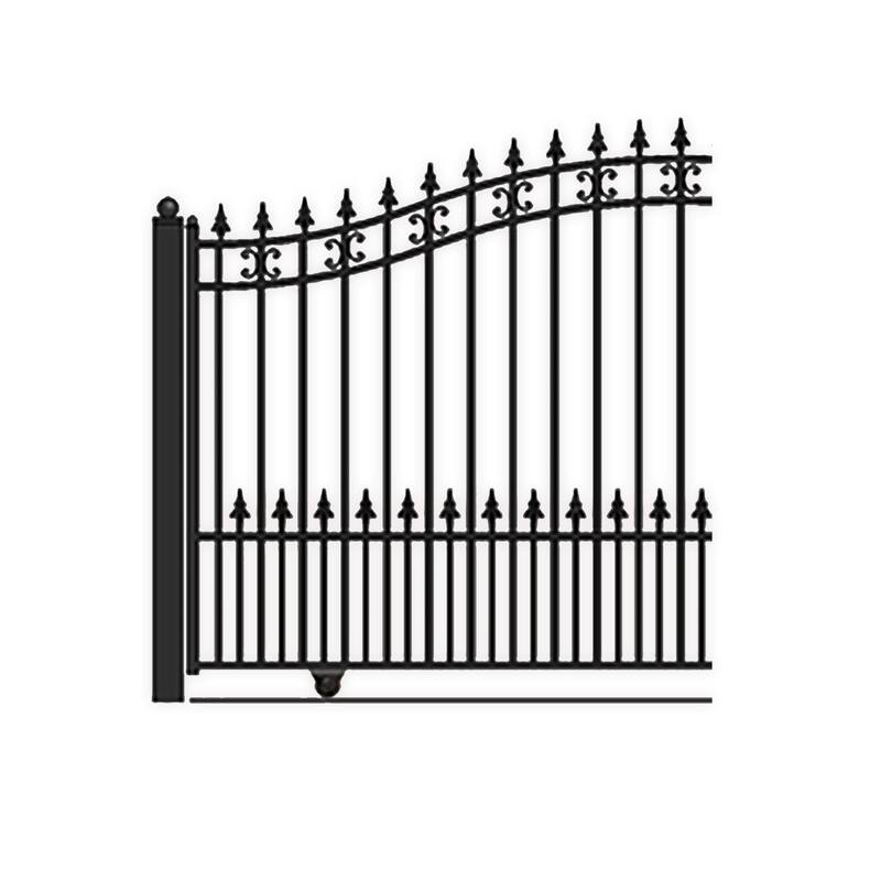 ALEKO Steel St. Louis Style Single 18' Driveway Gate with Pedestrian Gate