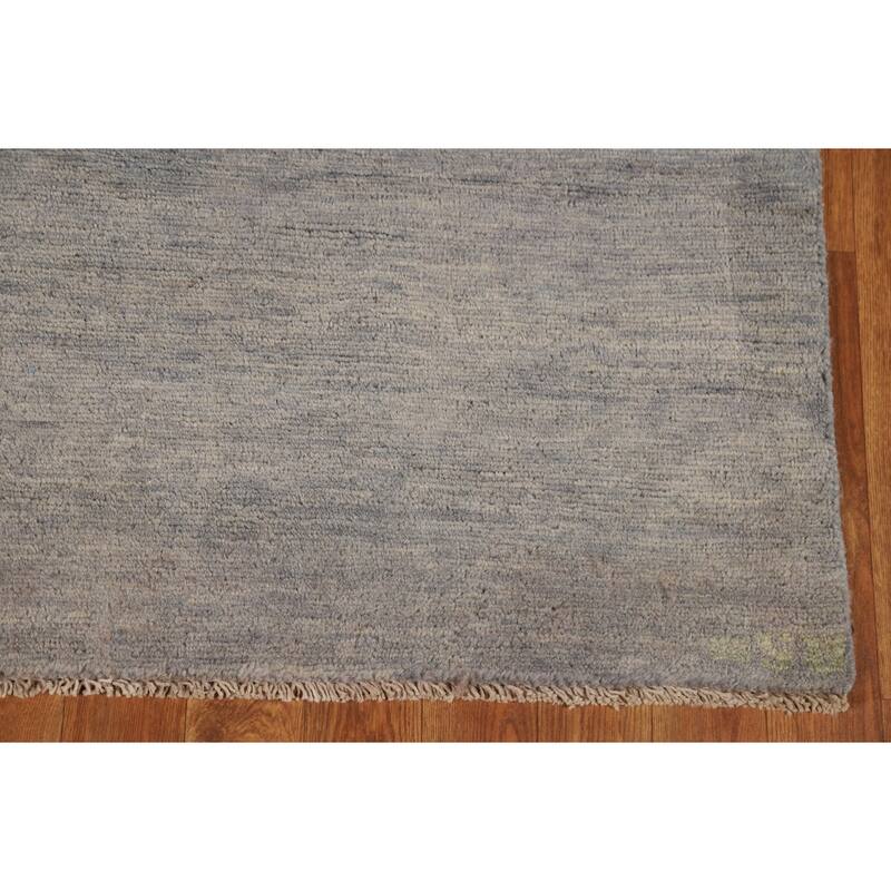Hand Knotted Oriental 100% Wool Carpet Modern Modern Greys & Charcoal Gabbeh Area Rug - 5' 0'' X 3' 6''