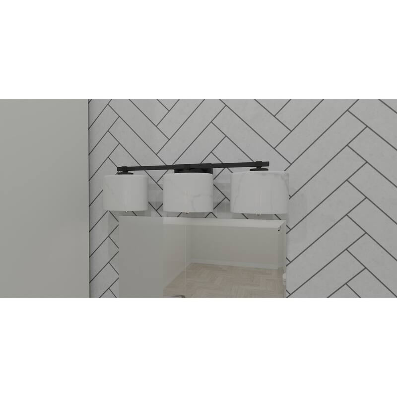 Mather 3-Light Matte Black Bath Light