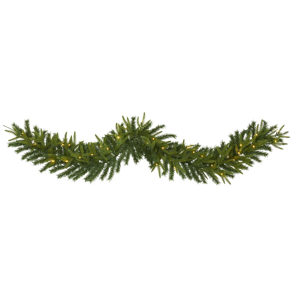 Artificial Christmas Garland 6Ft Green Pine Lights Holiday Decor Festive Home Decor - 72