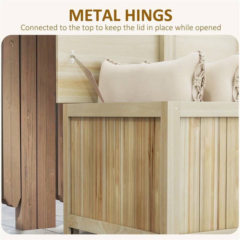 Outdoor Storage Box, Wooden Deck Box Garden Storage Container