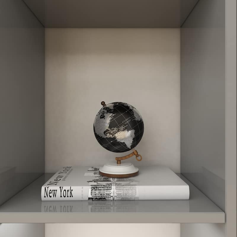 Plastic Globe with Marble Base - Black - Roche River Decor