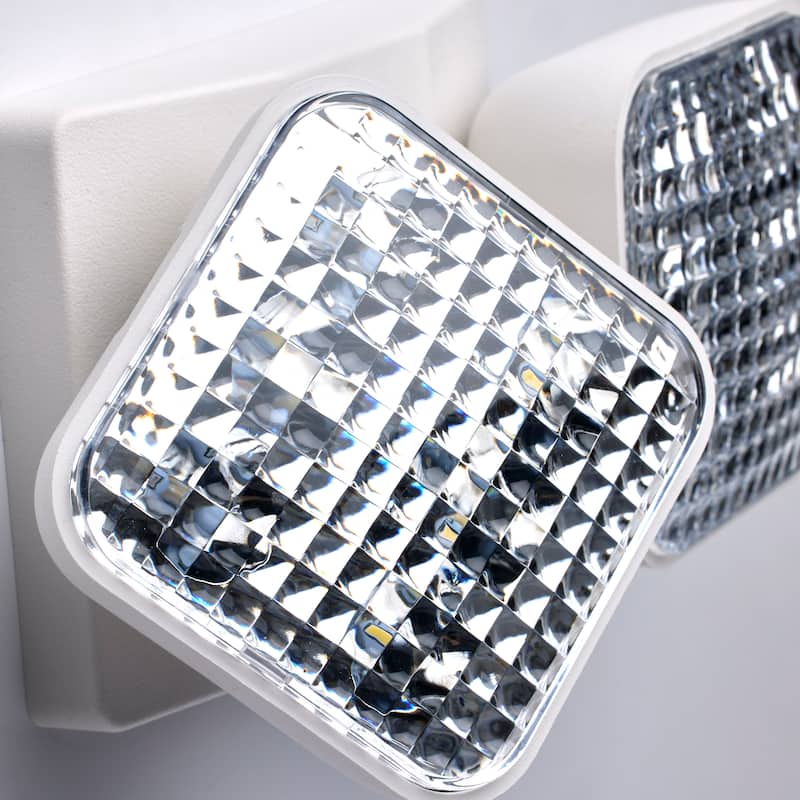 Remote Emergency Light Low-Voltage Backup Dual Head - White