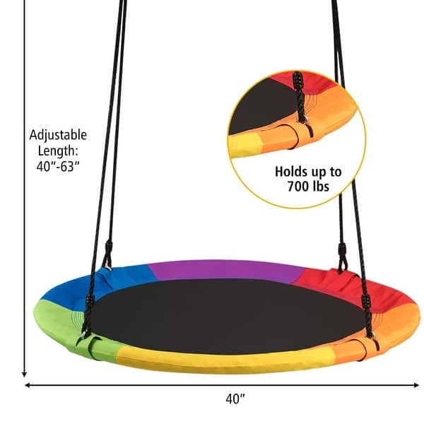 dimension image slide 2 of 5, Goplus 40" Flying Saucer Tree Swing Indoor Outdoor Play Set Kids - See Details