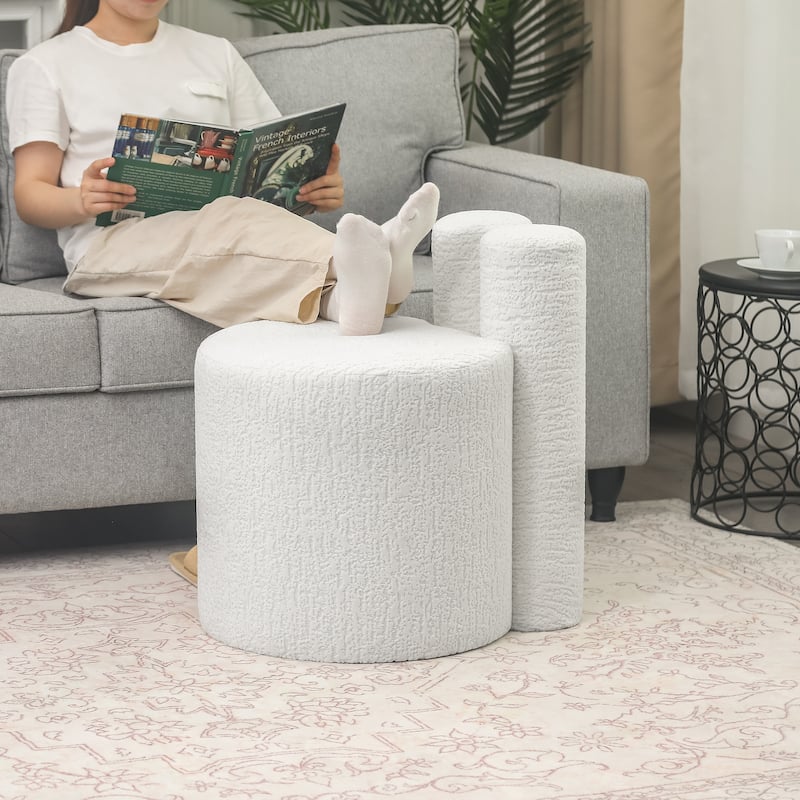 Adeco Morden Pouf Ottoman 23" Height Seat for Living Room Bedroom