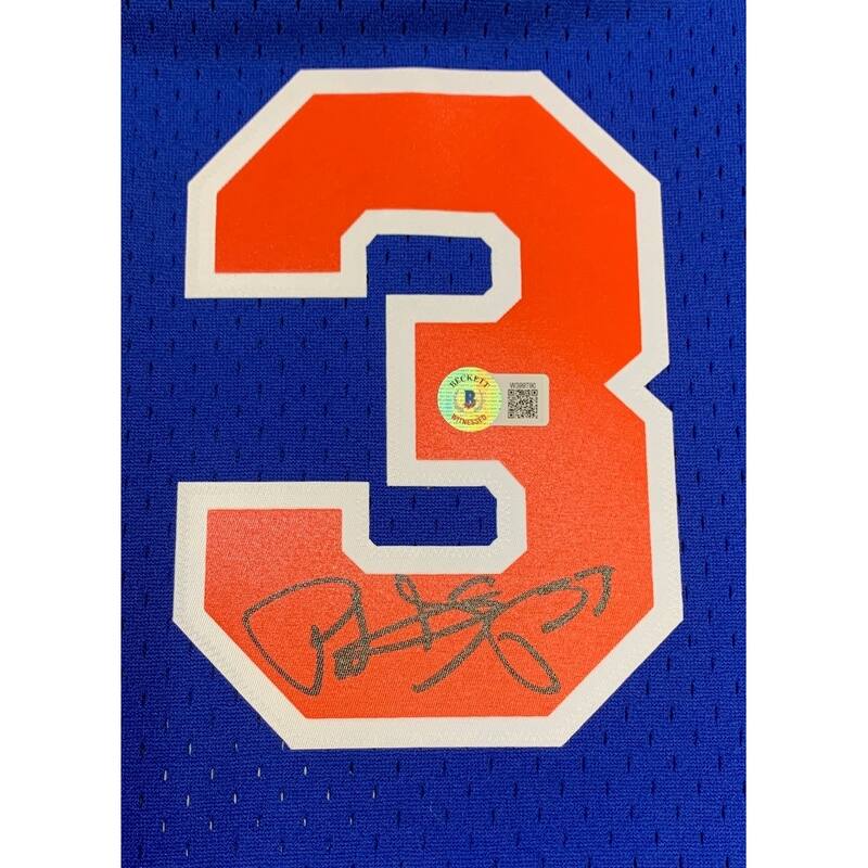 Patrick Ewing Autographed New York Knicks Signed Mitchell & Ness Swingman Basketball Jersey Beckett COA - 8'6" x 11'6"