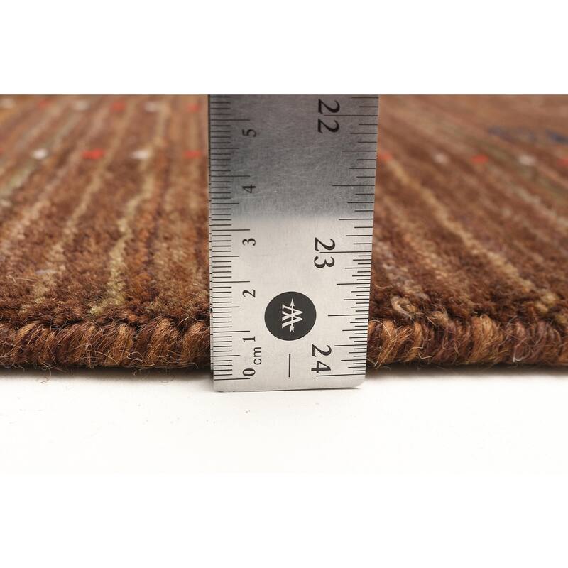 ECARPETGALLERY Hand Loomed Kashkuli Gabbeh Dark Brown Wool Rug - 3'11 x 6'1