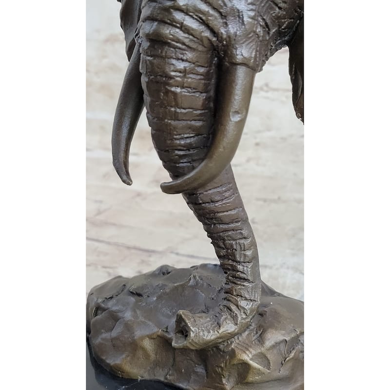 Original Milo Large Imitative Elephant Bust Bronze Sculpture Statue Wildlife Safari Decor