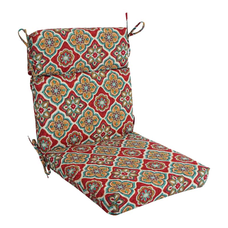 22-inch by 45-inch Three-section Outdoor Seat/Back Chair Cushion - Adonis Jewel
