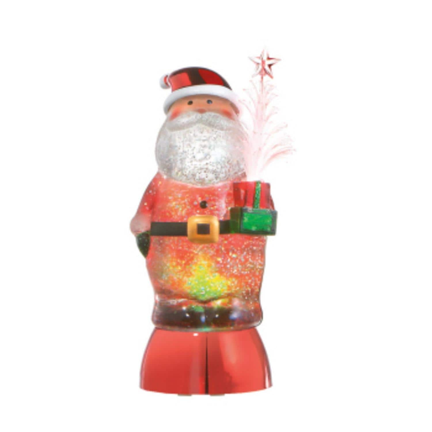 Shop 9 25 Red And White Santa Claus With Fiber Optic Tree