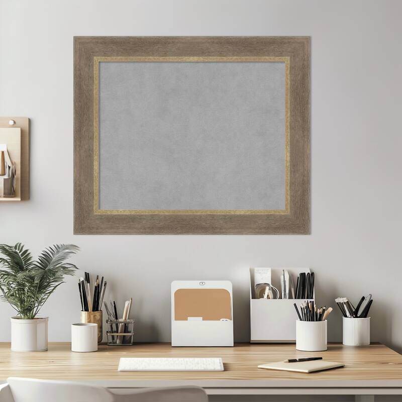 Amanti Art Driftwood Tan Framed Magnetic Board